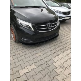 Накладка сплиттер на передний бампер Вар2 на Mercedes V-Class W447